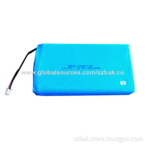 Customized High-power Lithium Polymer Battery Pack, 14.8V, 4,800mAh, Long Lifespan, CE/UL/RoHS Mark